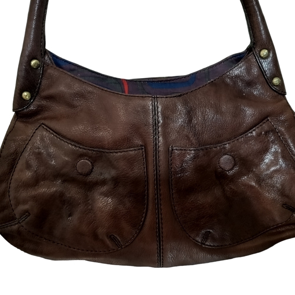 (1391) Gianni Bini Brown Leather Shoulder Purse - Picture 8 of 14